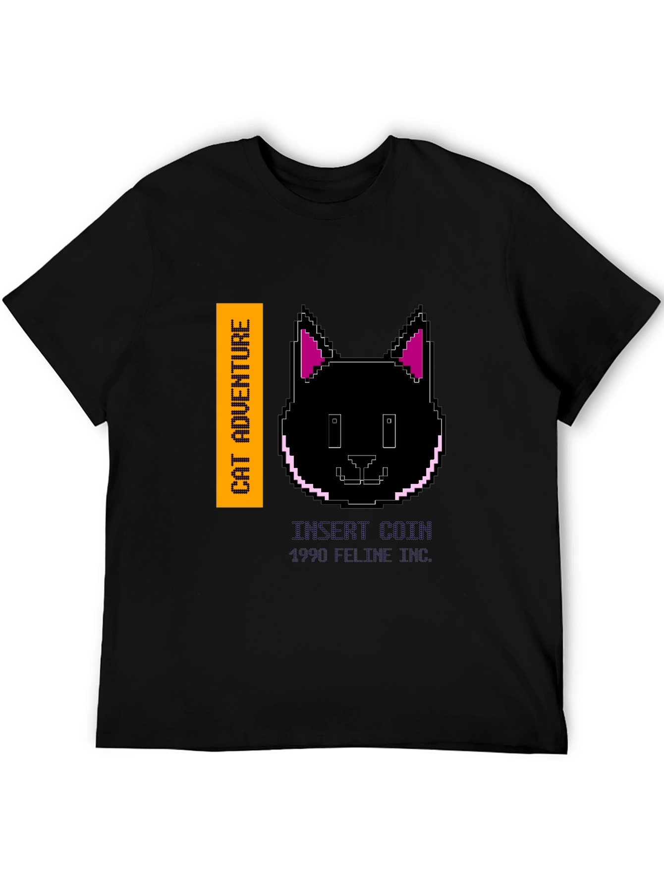 Cat Adventure Black Graphic Tee