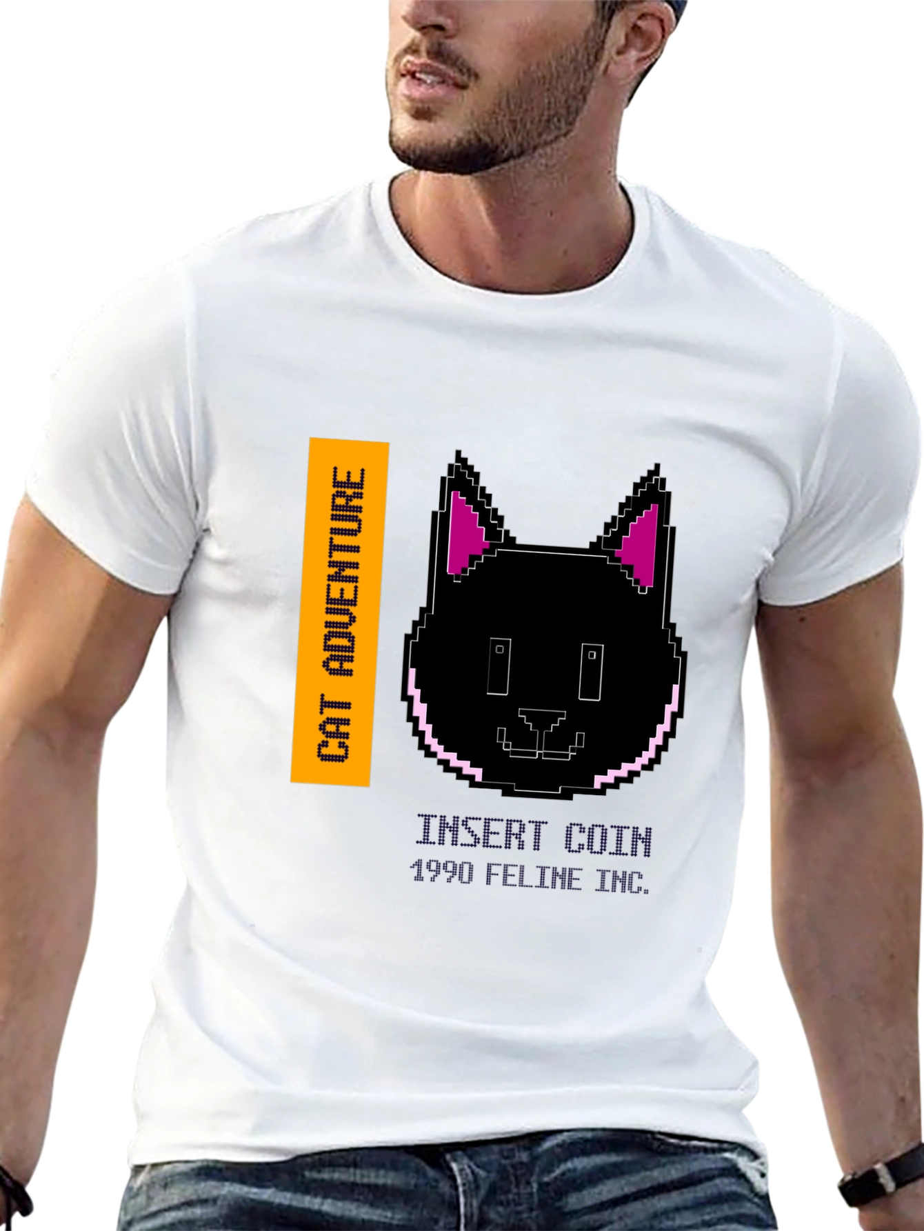 Cat Adventure Black Graphic Tee