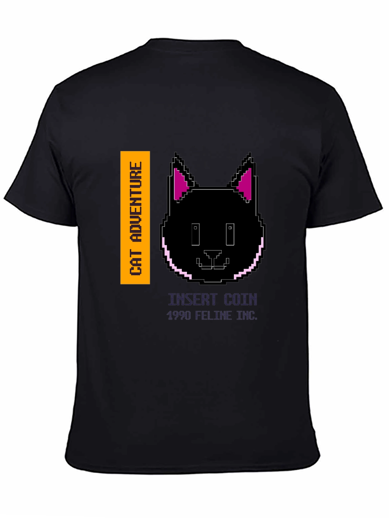 Cat Adventure Black Graphic Tee