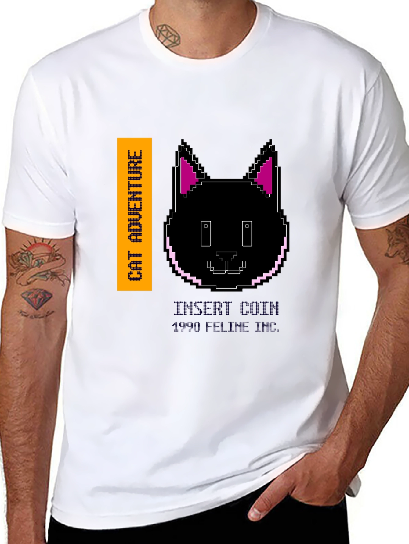 Cat Adventure Black Graphic Tee