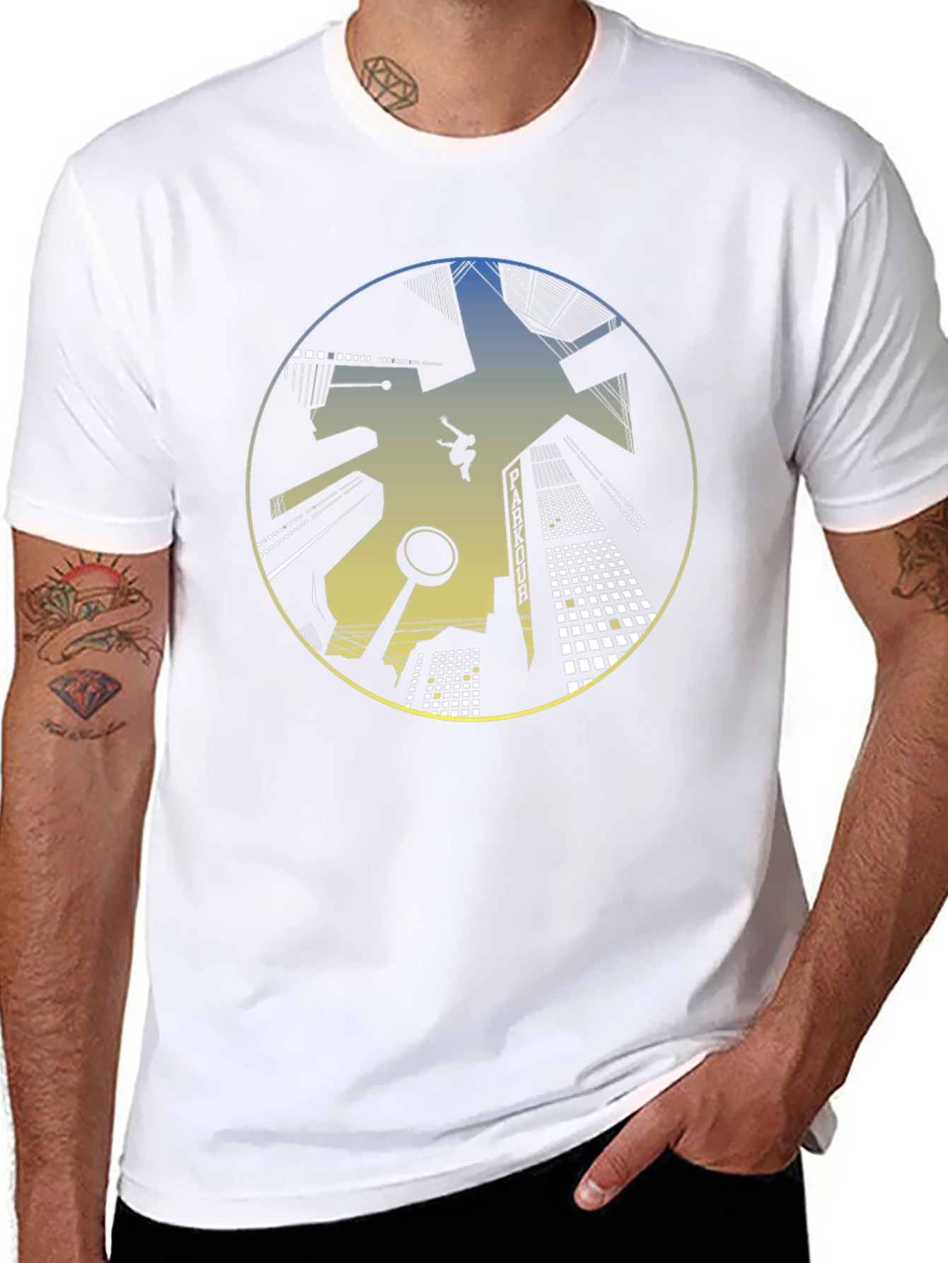 Parkour Cityscape Graphic T-Shirt