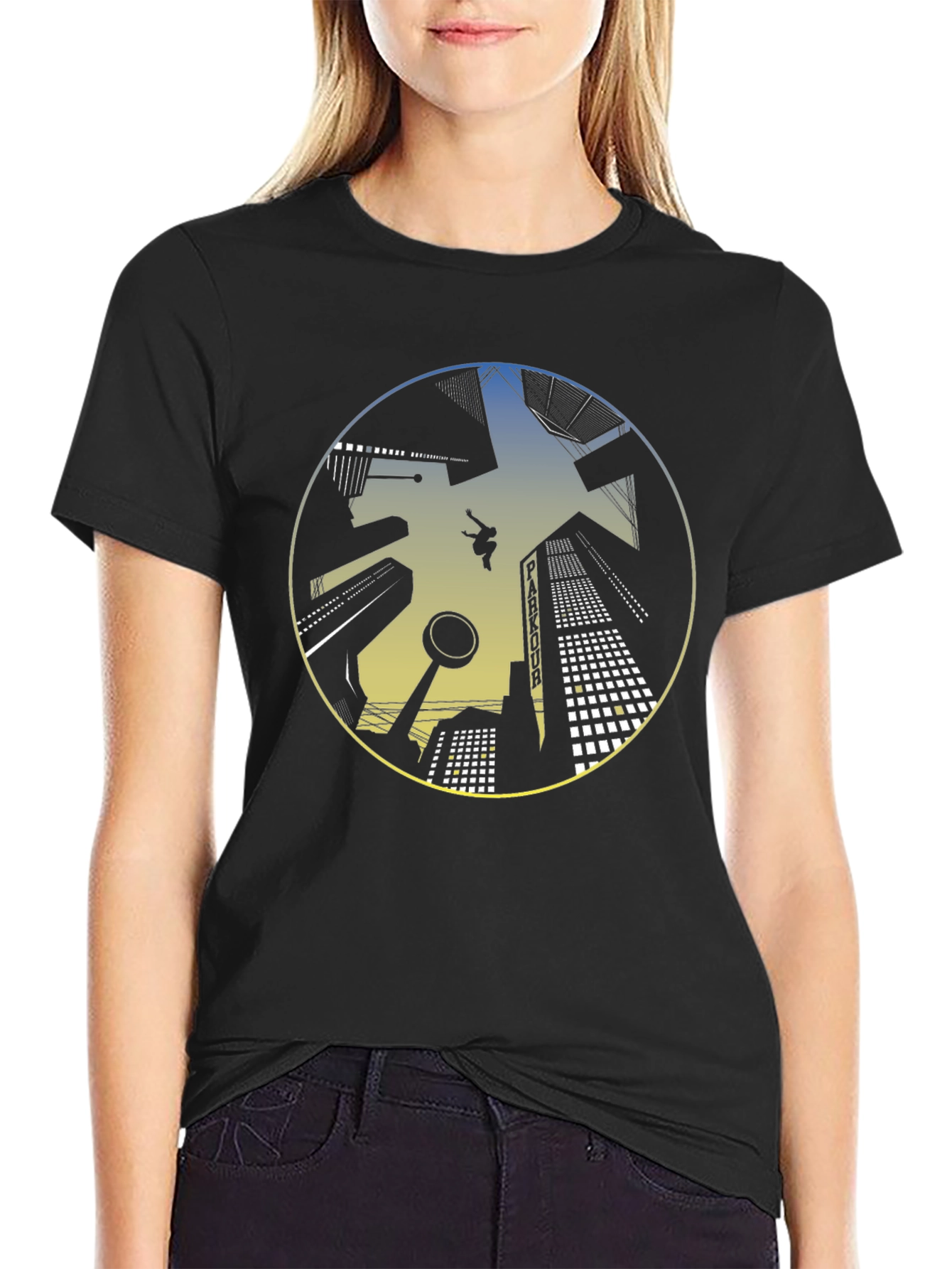 Parkour Cityscape Graphic T-Shirt