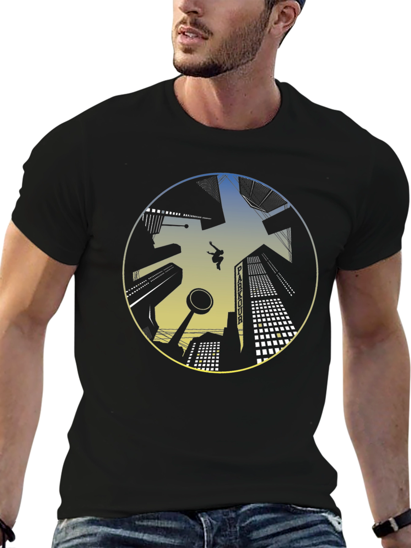 Parkour Cityscape Graphic T-Shirt