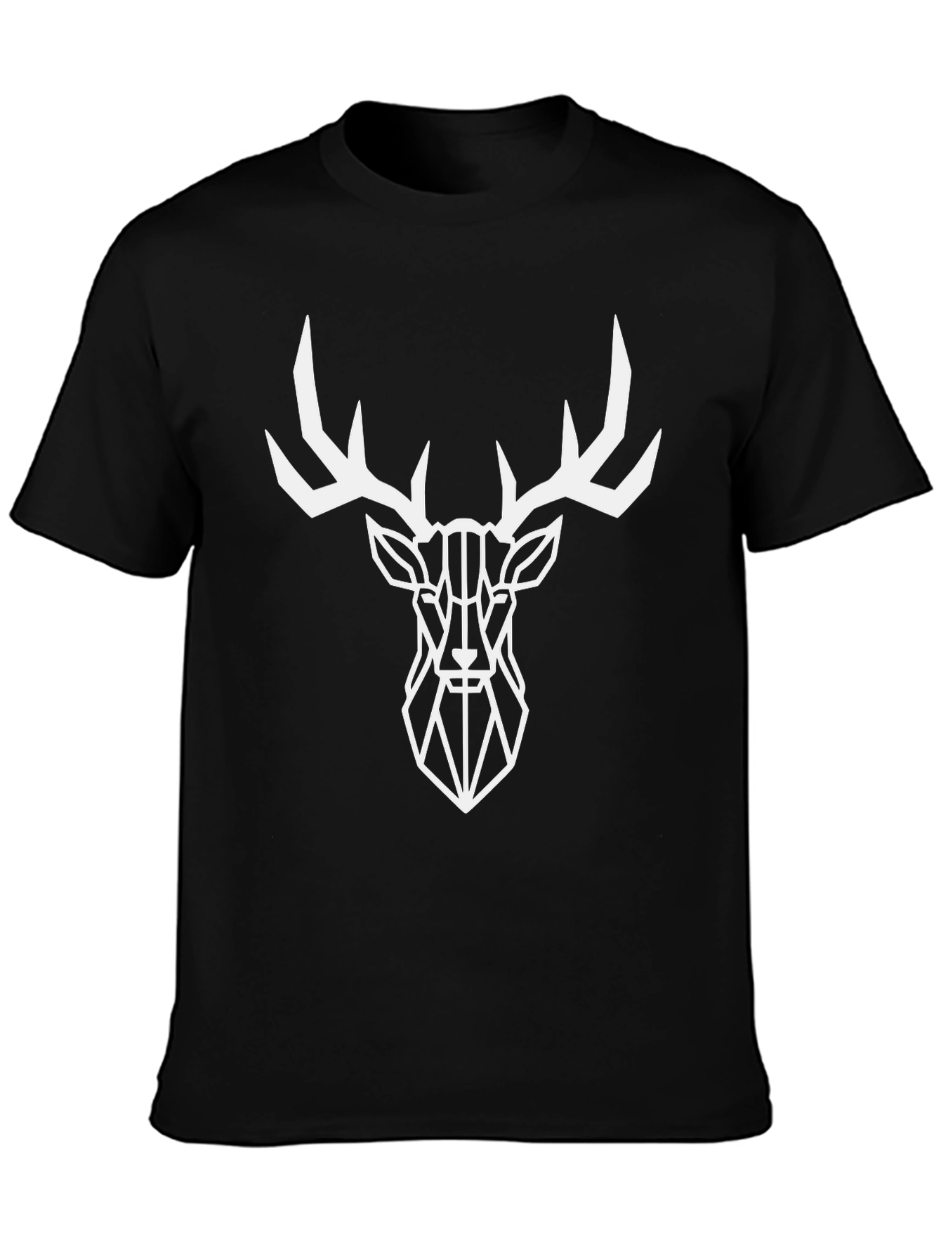 Geometric Deer Graphic Tee - Modern Style
