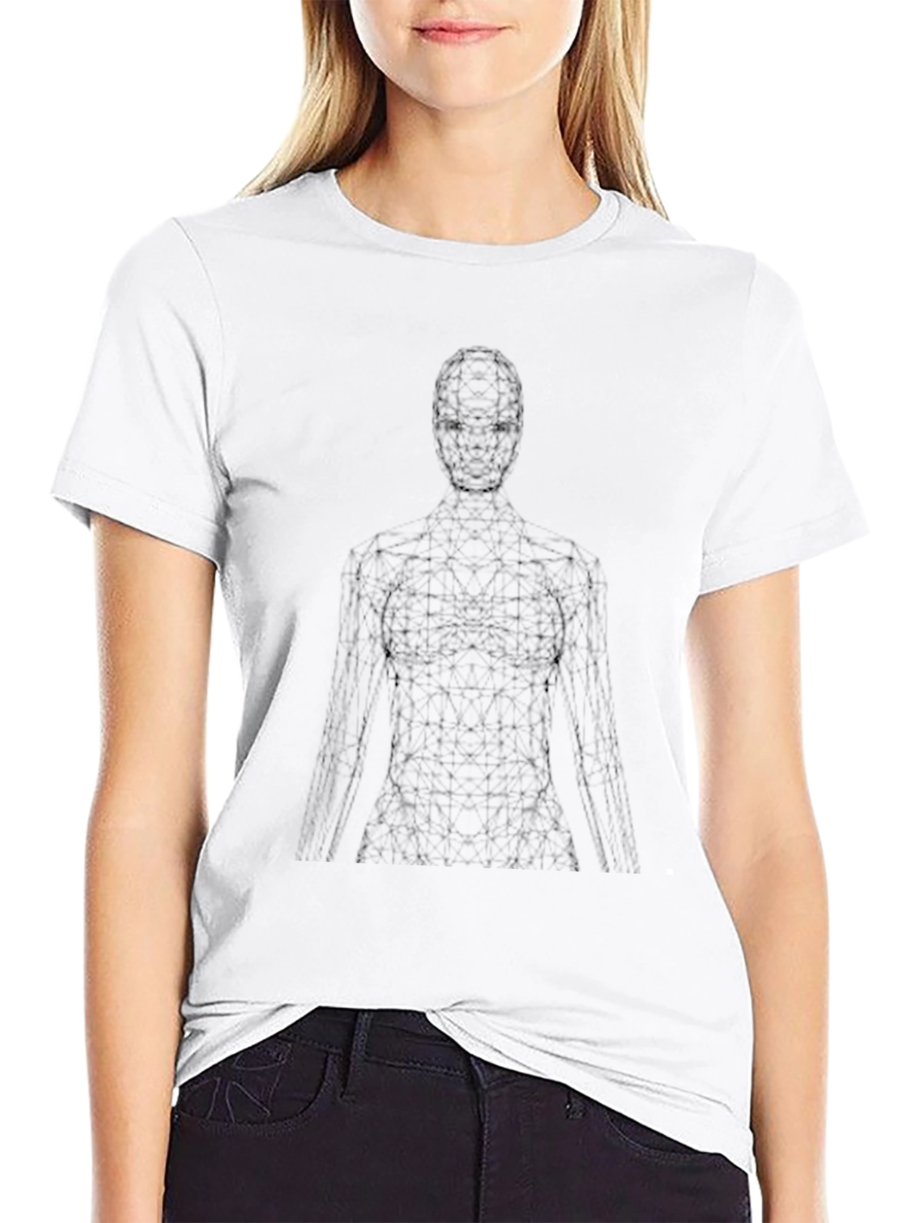 Abstract Figure Graphic Black T-Shirt