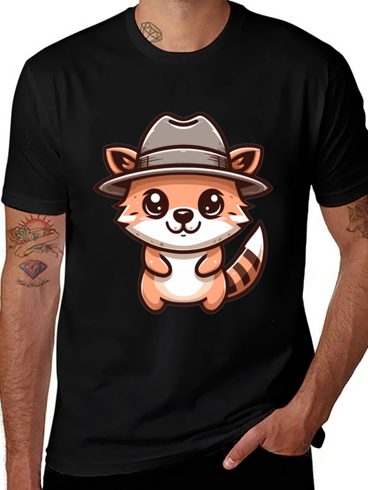 Cute Cartoon Raccoon Detective T-Shirt
