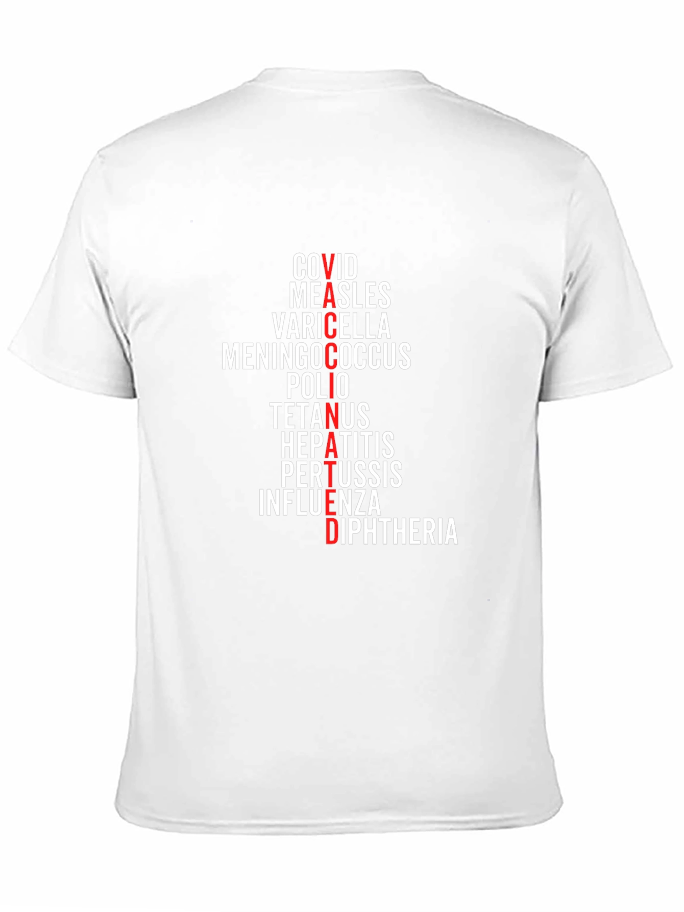 Vaccinated Diseases T-Shirt - Black Crew Neck Tee