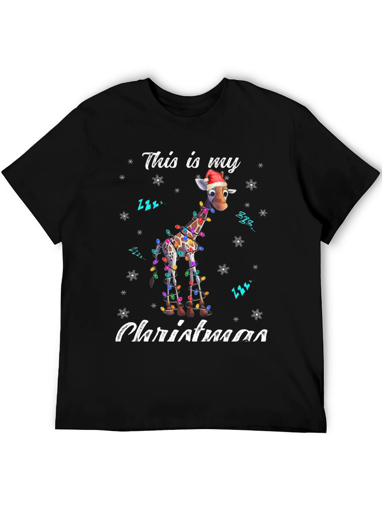 Festive Giraffe Christmas T-Shirt