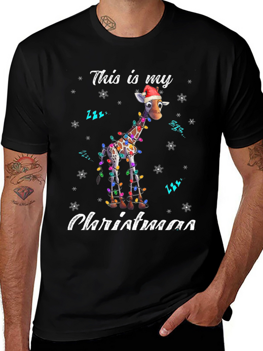 Festive Giraffe Christmas T-Shirt