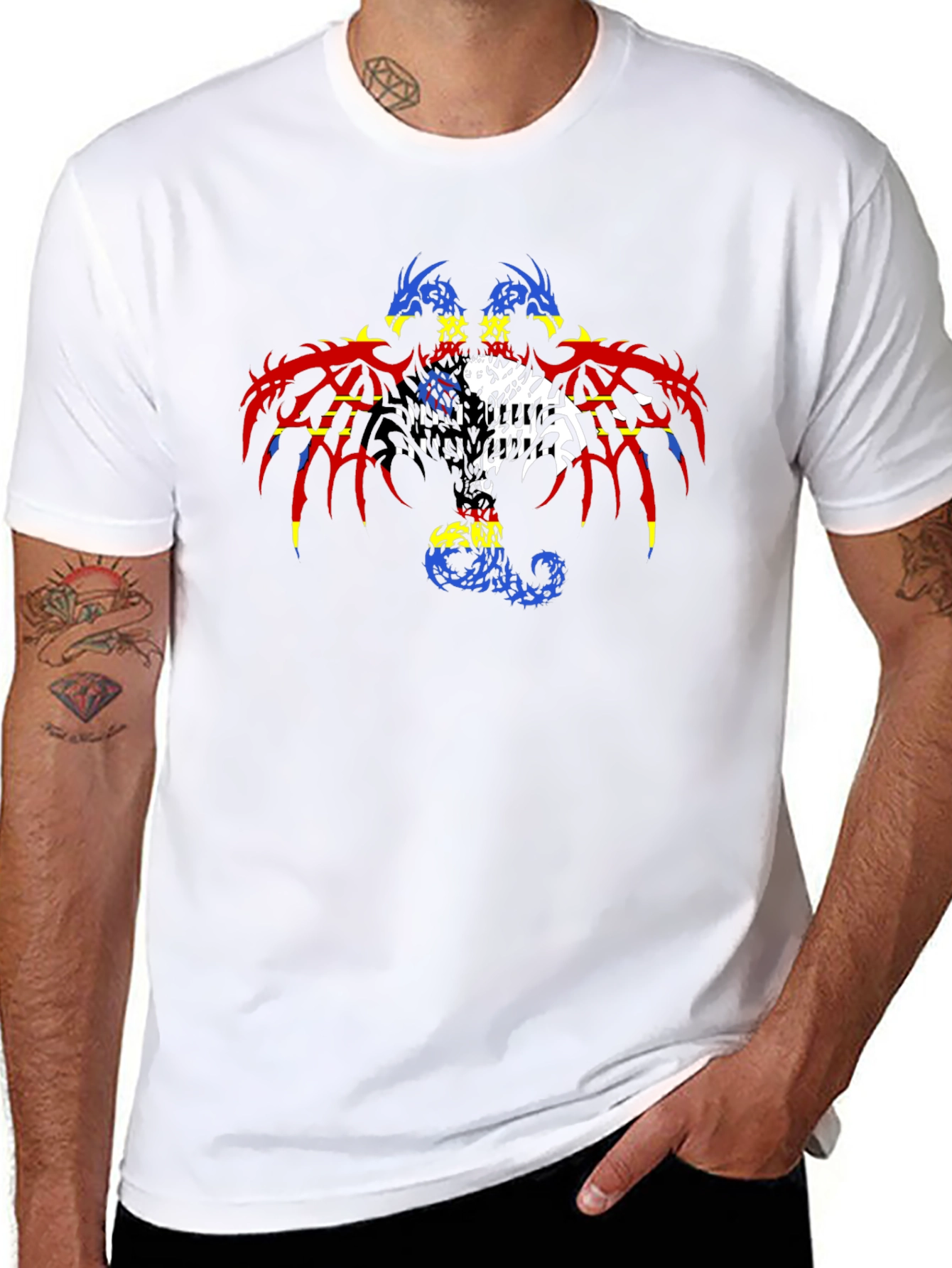 Dragon Print Black T-Shirt for Men