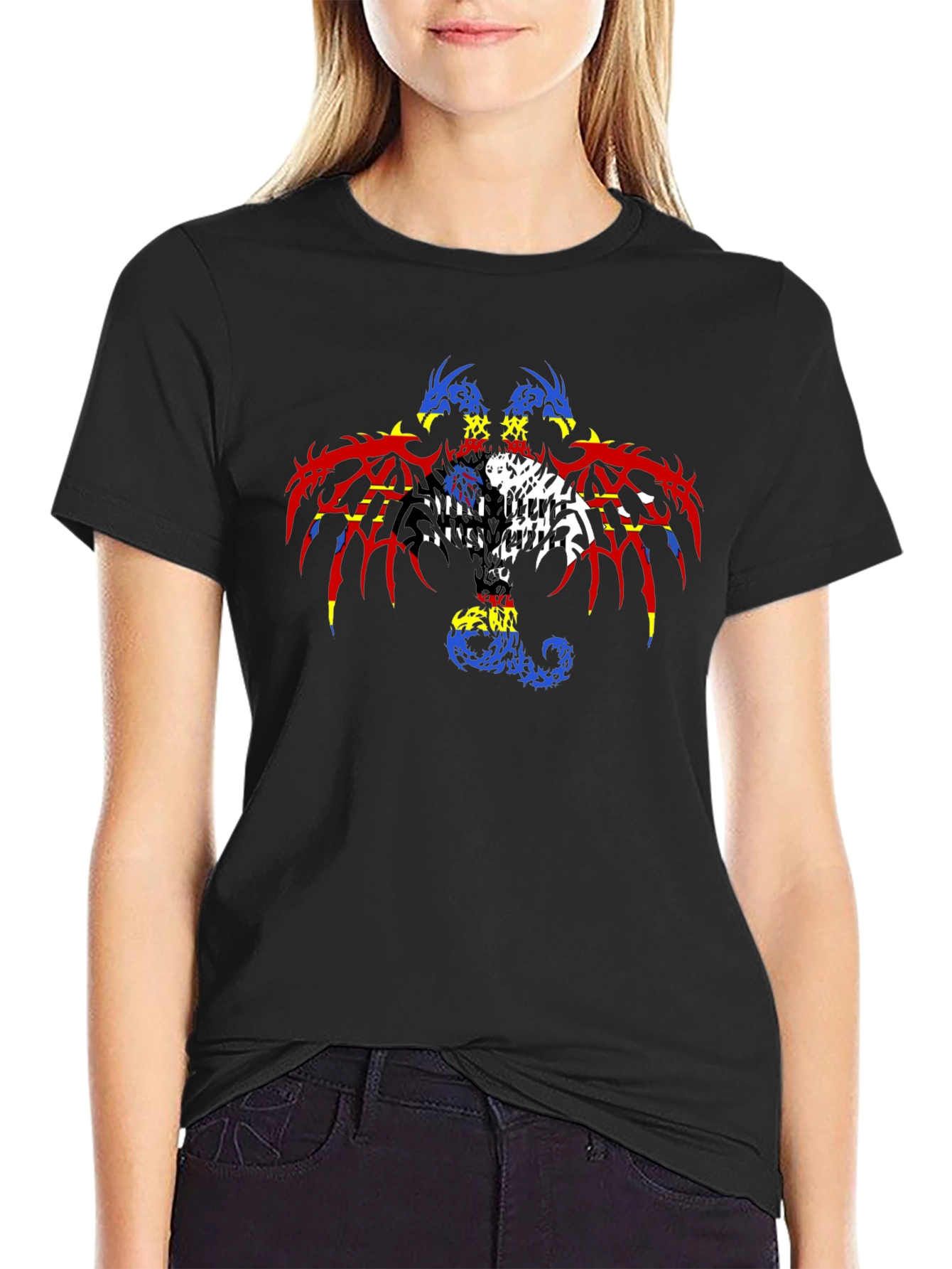 Dragon Print Black T-Shirt for Men