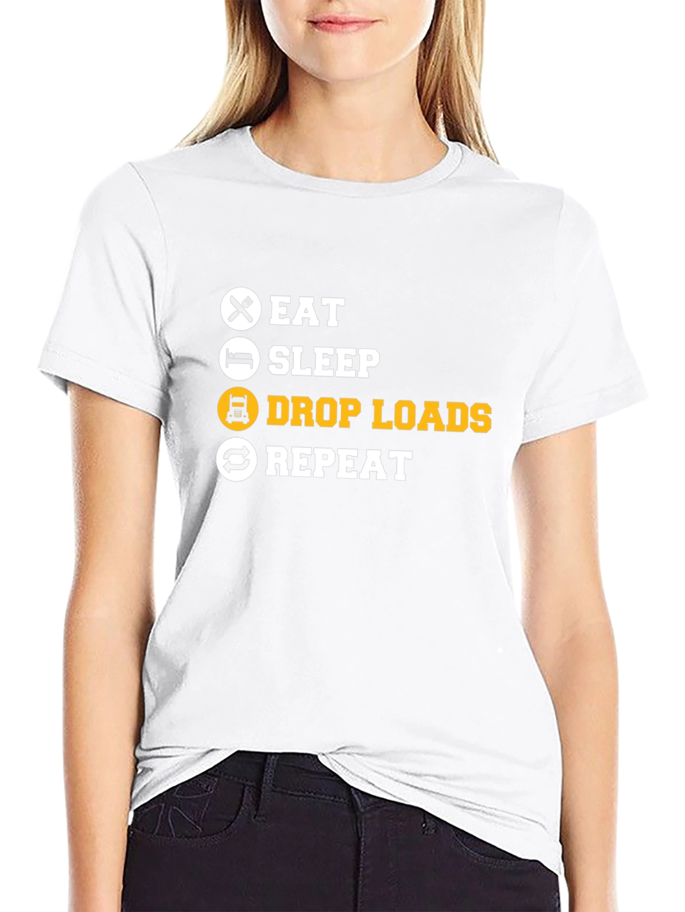 Eat Sleep Drop Loads Repeat Black T-Shirt