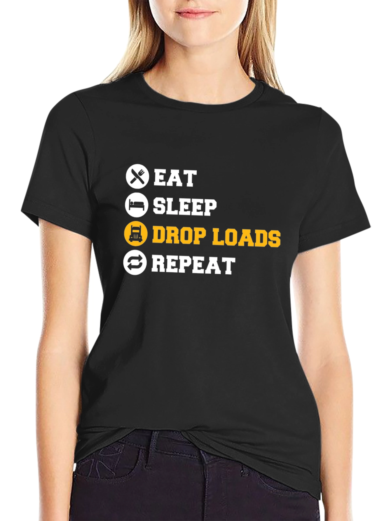 Eat Sleep Drop Loads Repeat Black T-Shirt
