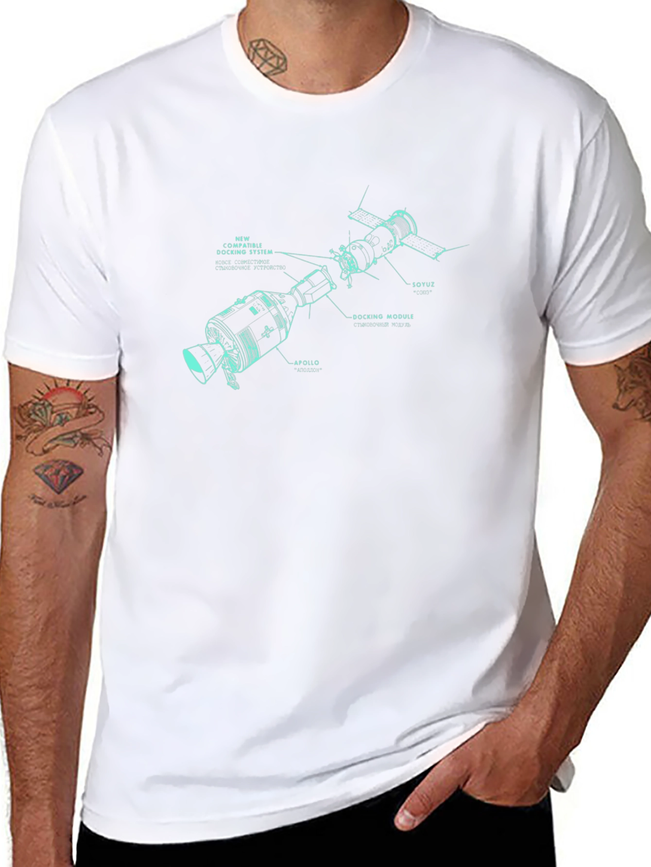 Apollo Soyuz Space Mission Graphic T-Shirt