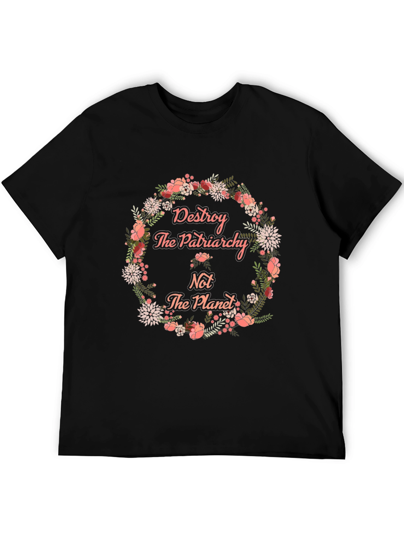 Feminist Floral Graphic Tee: Destroy Patriarchy