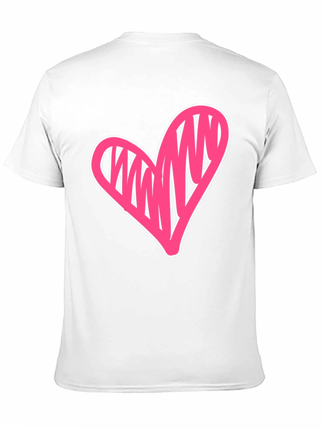 Heart Scribble Graphic Tee - Casual Black T-Shirt