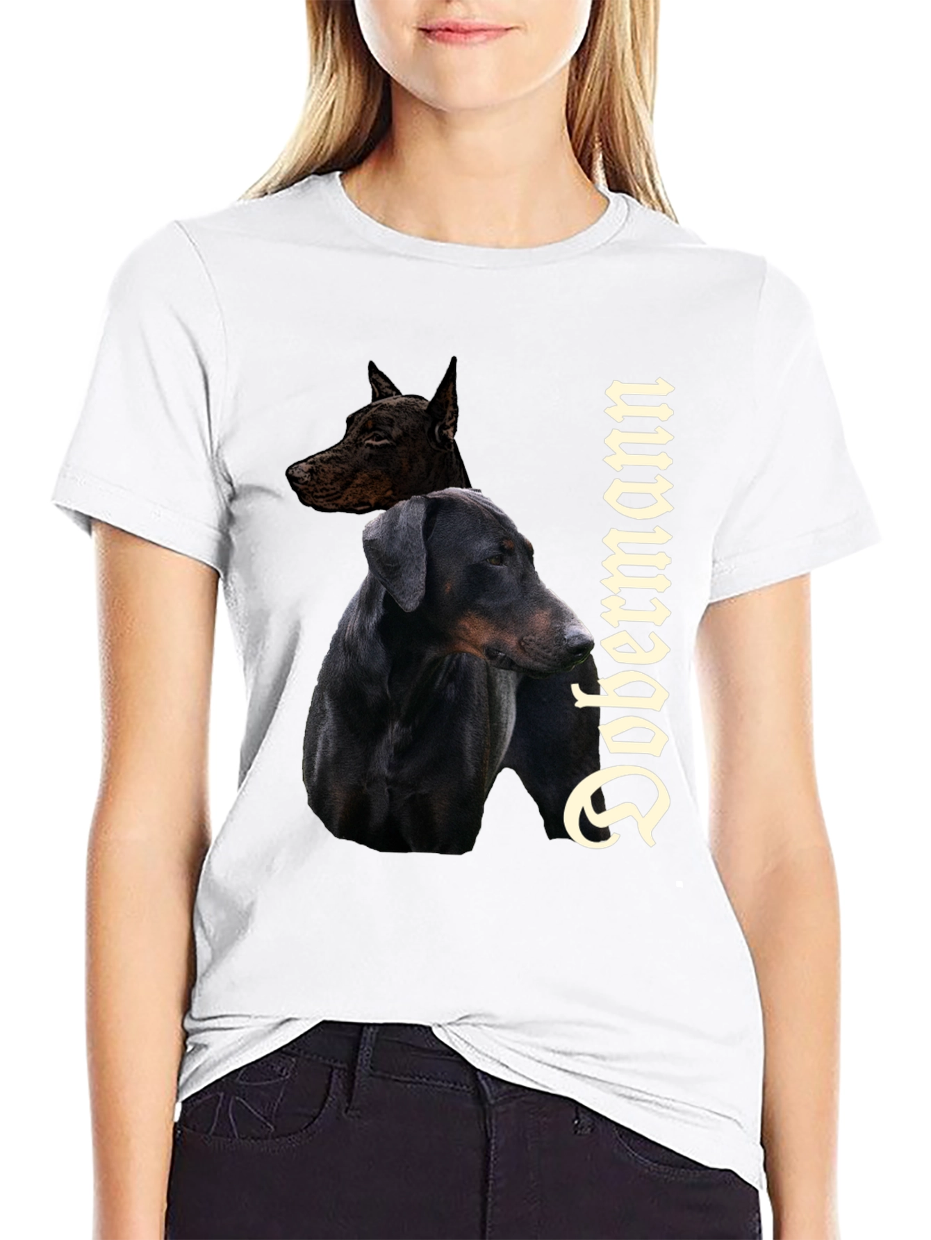 Dobermann Dog Graphic Tee - Stylish Black T-Shirt
