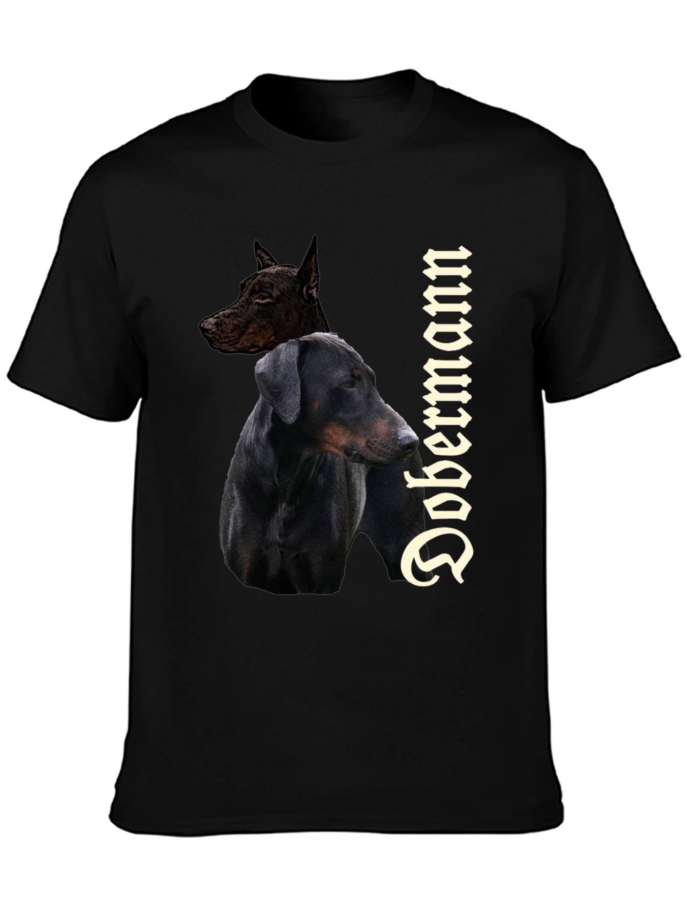 Dobermann Dog Graphic Tee - Stylish Black T-Shirt
