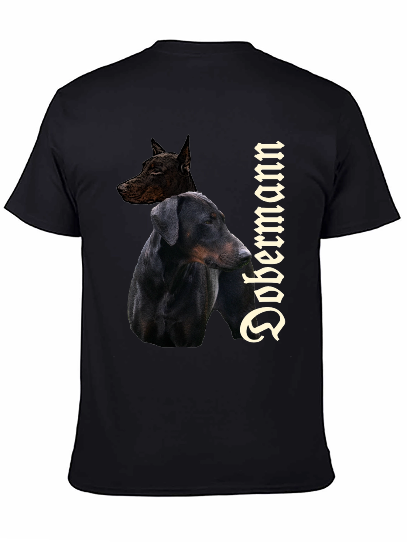 Dobermann Dog Graphic Tee - Stylish Black T-Shirt