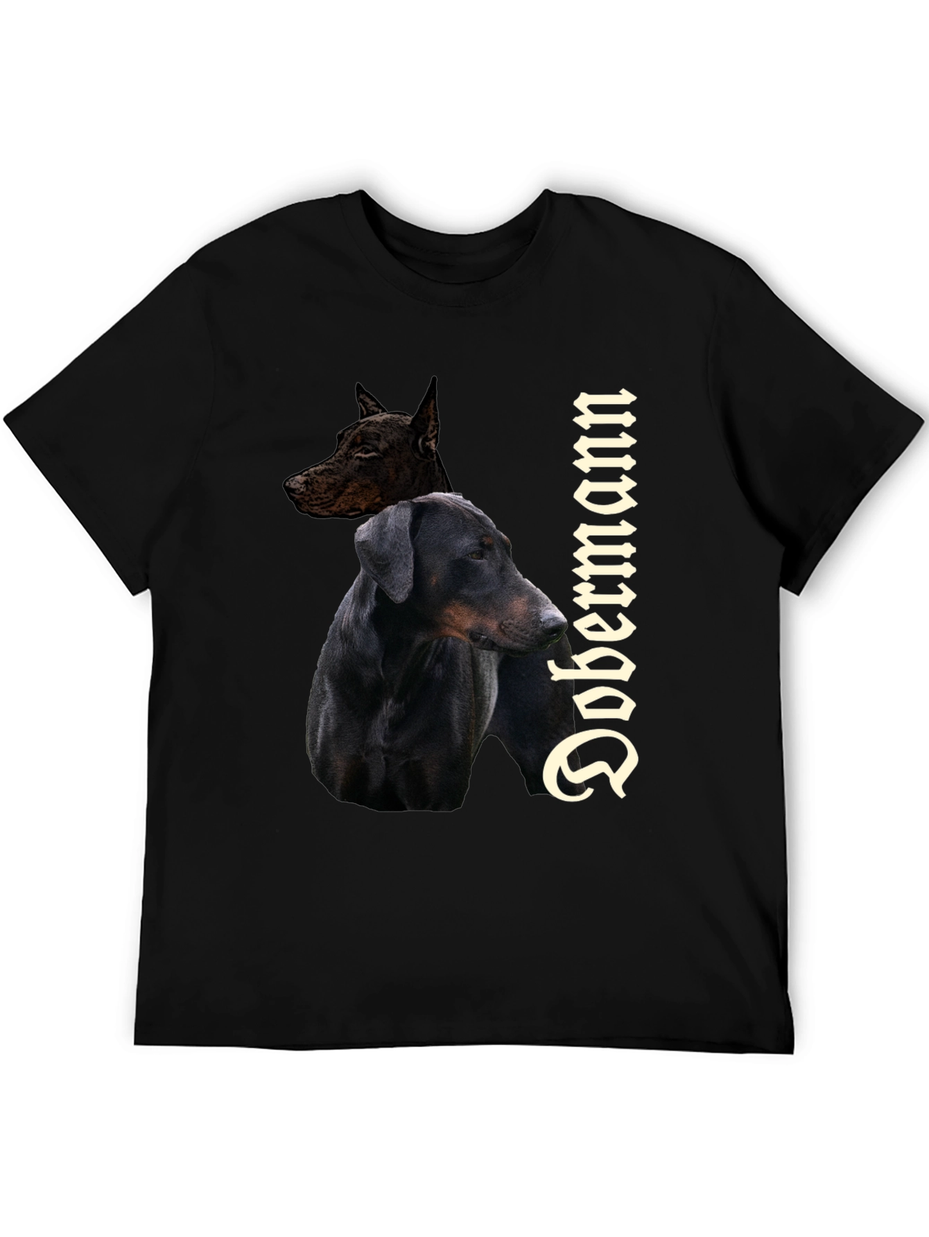 Dobermann Dog Graphic Tee - Stylish Black T-Shirt