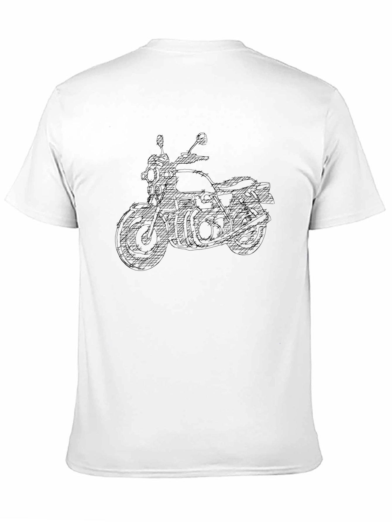 Motorcycle Graphic Tee - Black Cotton T-Shirt