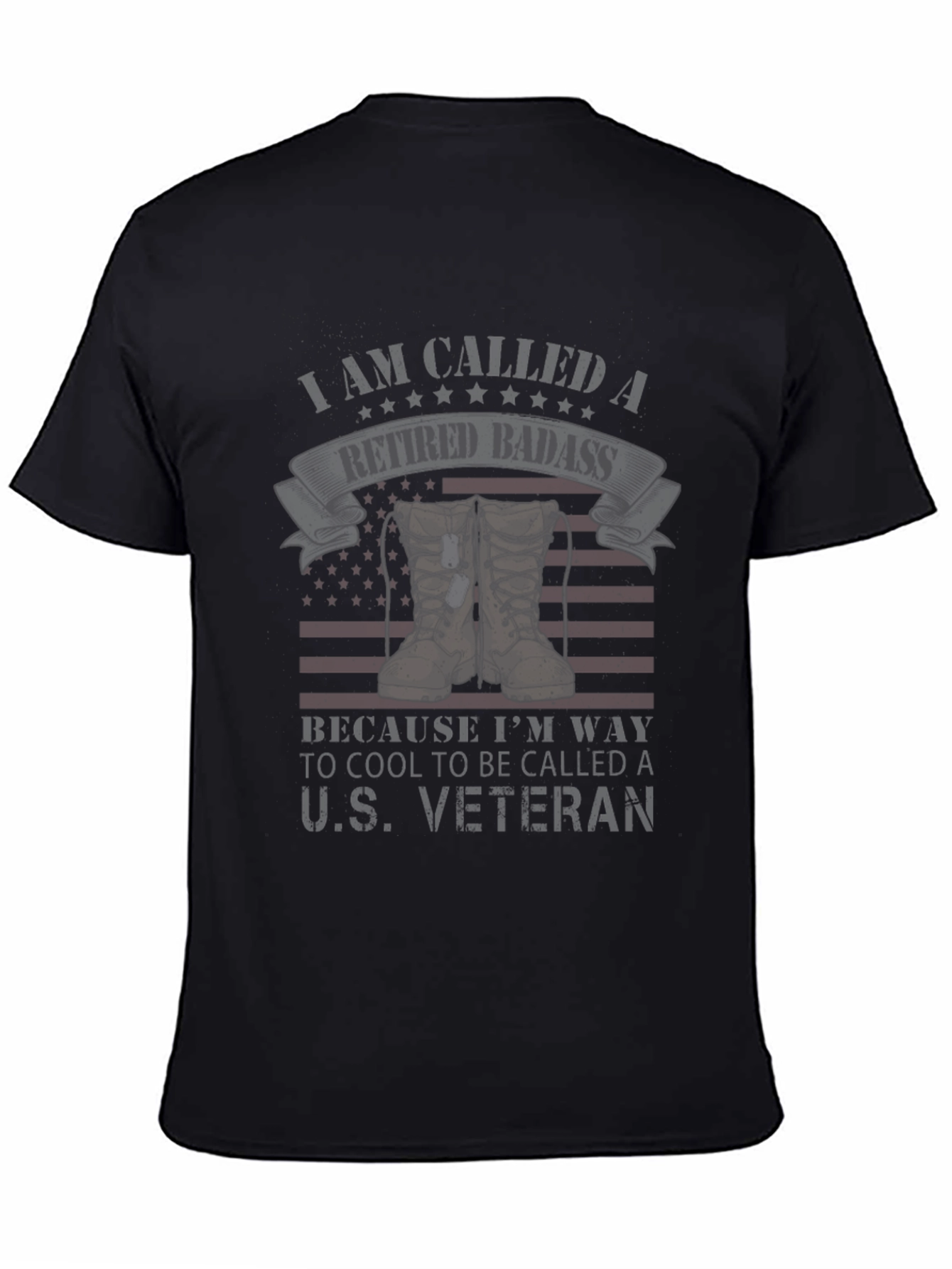 Retired Badass Veteran T-Shirt - Military Pride Apparel