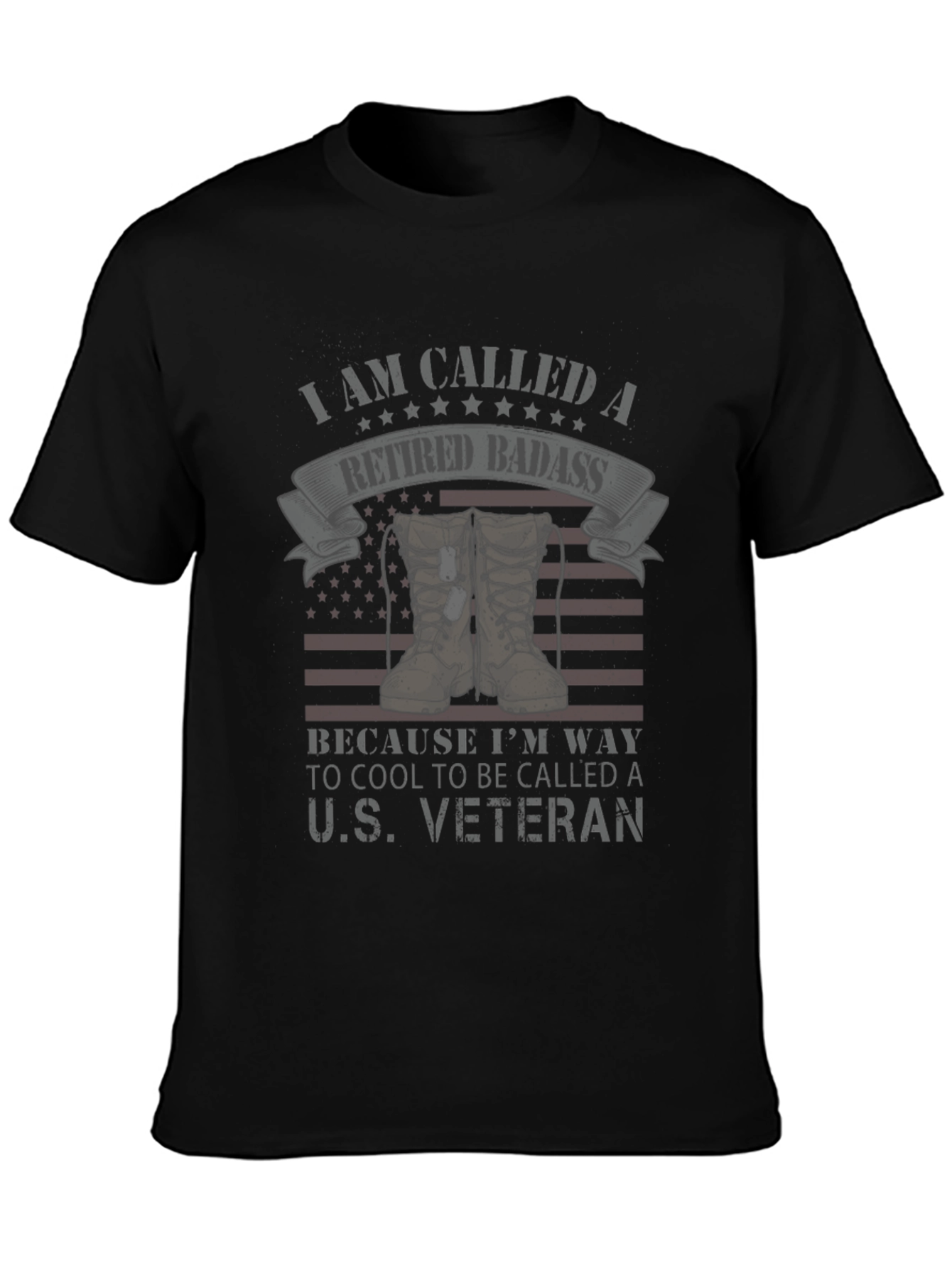 Retired Badass Veteran T-Shirt - Military Pride Apparel