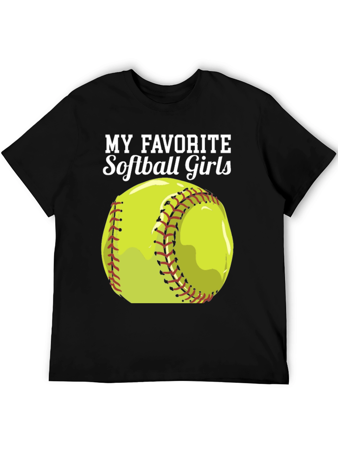 Softball Girls T-Shirt - Black