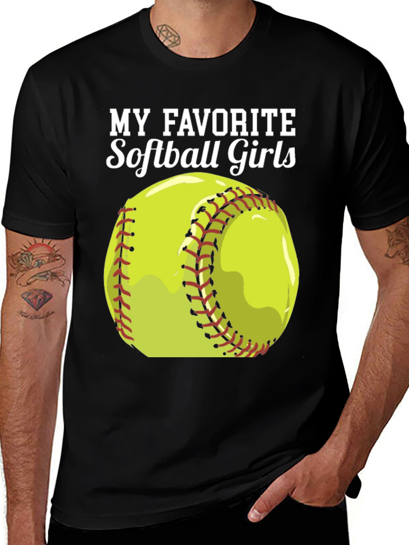 Softball Girls T-Shirt - Black