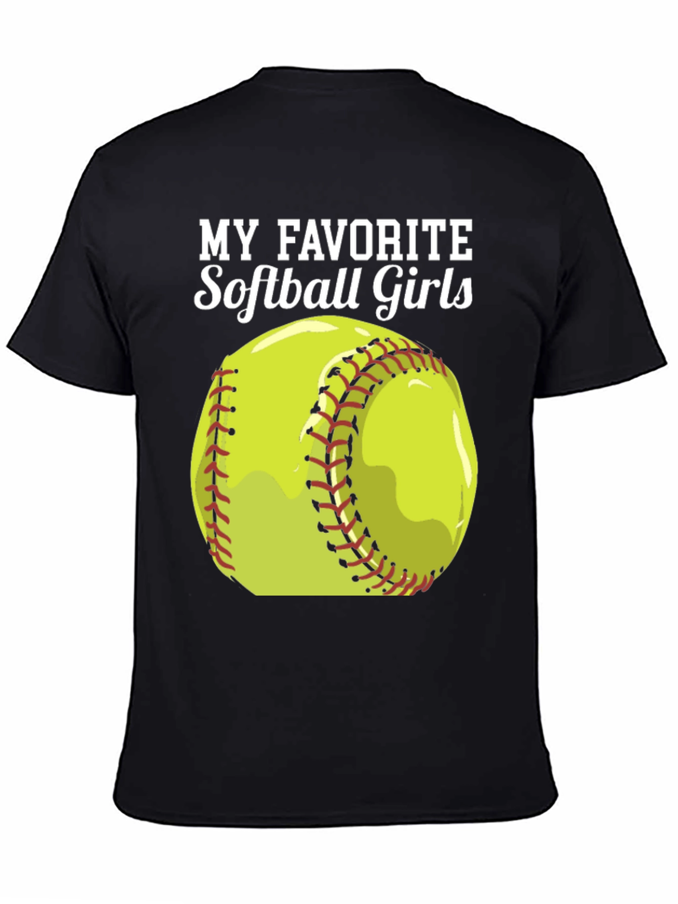 Softball Girls T-Shirt - Black