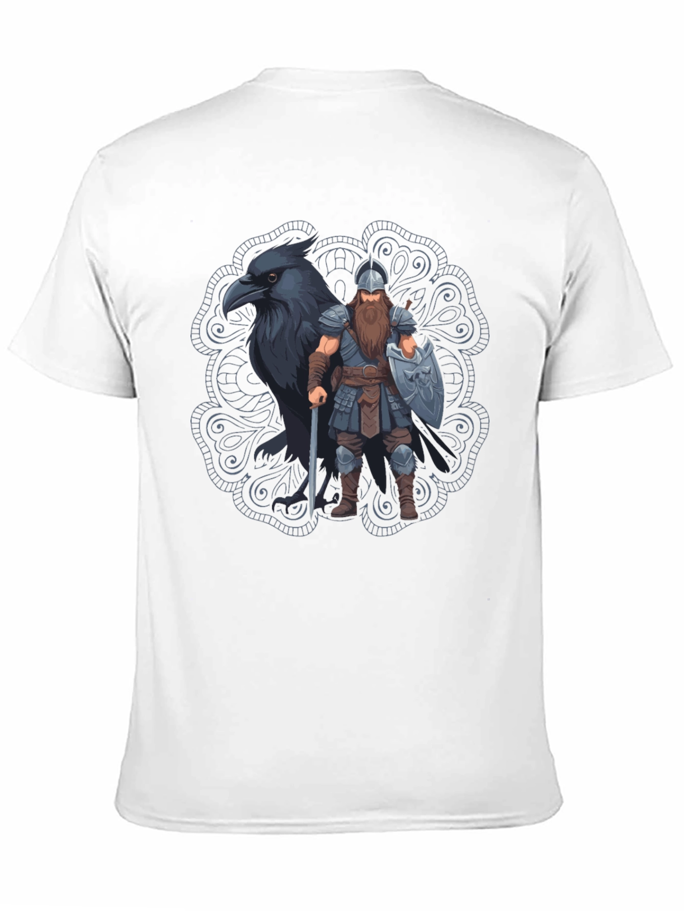 Viking Raven Graphic T-Shirt - Norse Mythology Tee