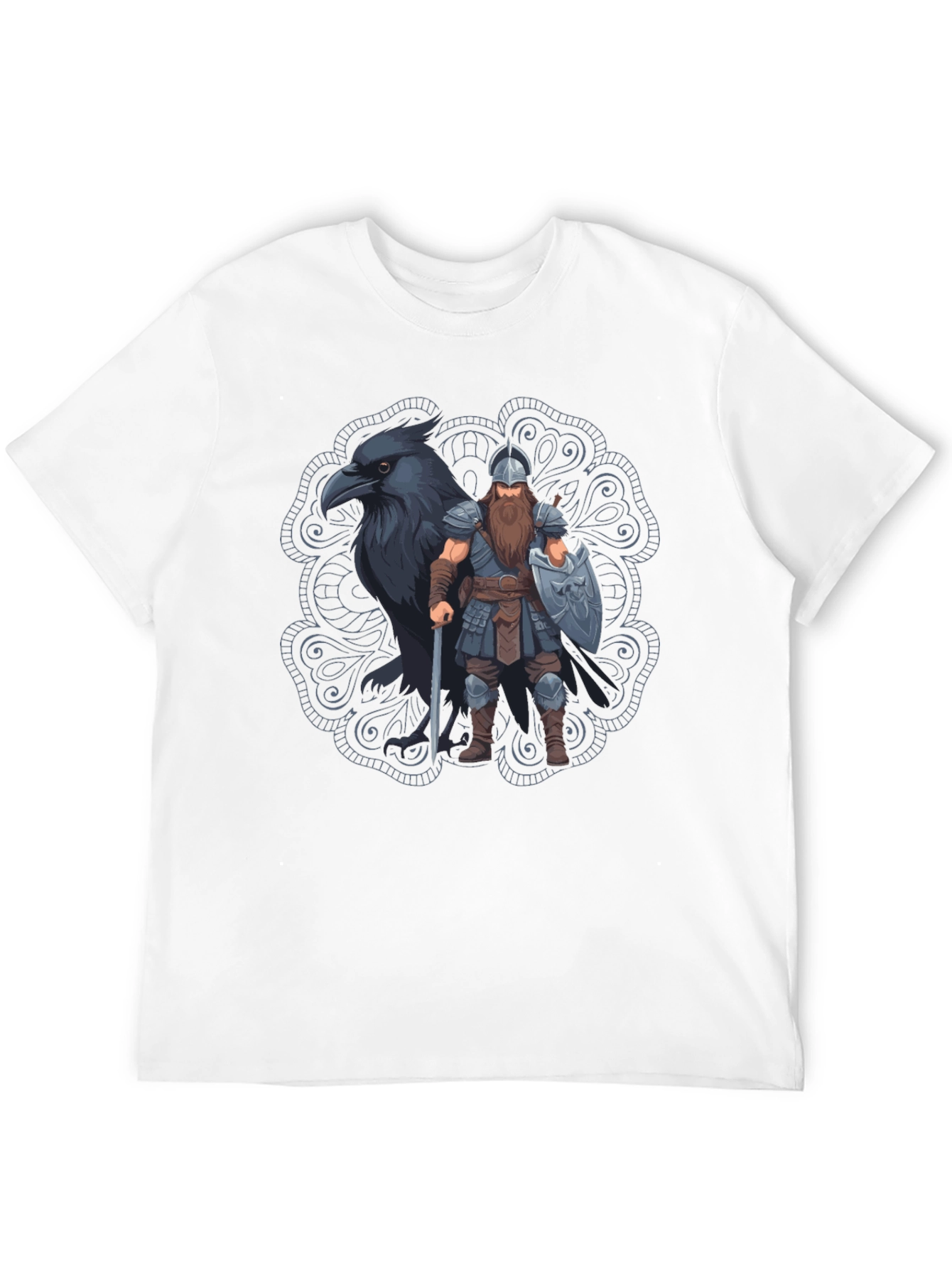 Viking Raven Graphic T-Shirt - Norse Mythology Tee