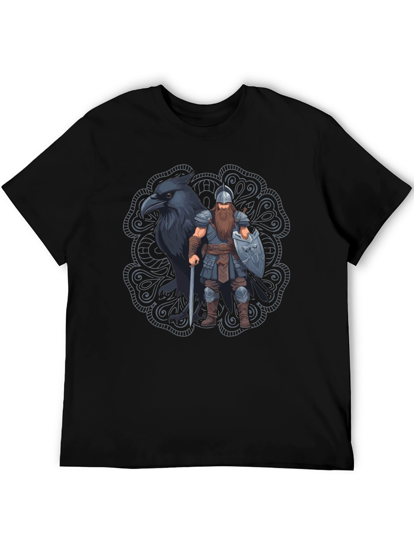 Viking Raven Graphic T-Shirt - Norse Mythology Tee