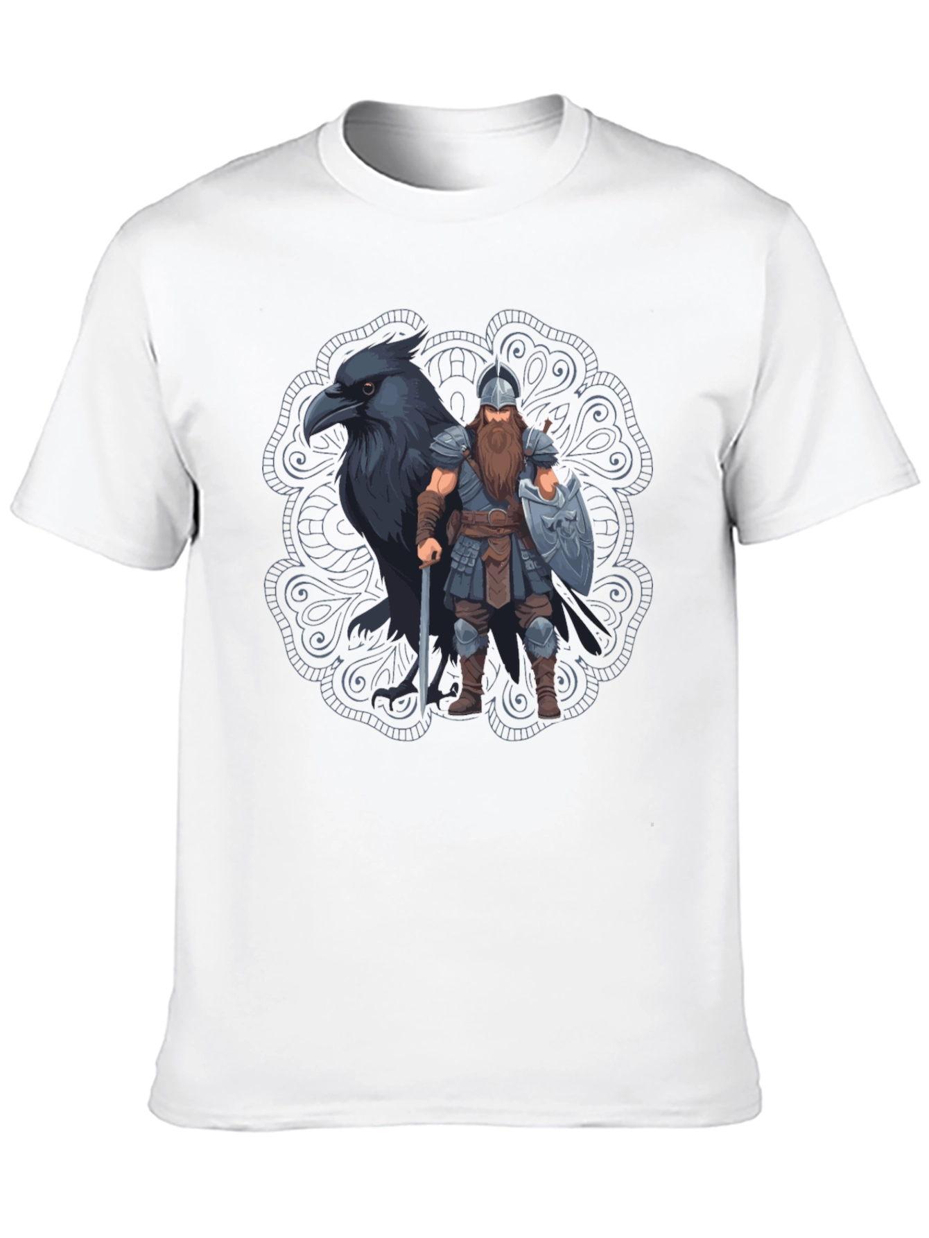 Viking Raven Graphic T-Shirt - Norse Mythology Tee