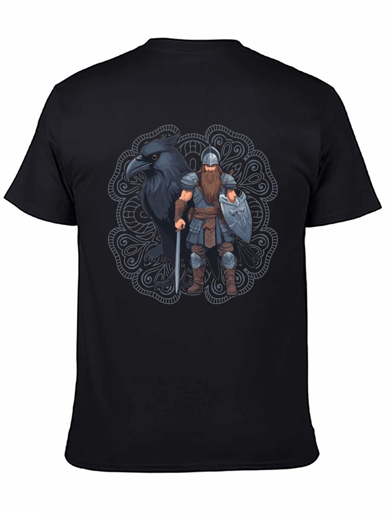 Viking Raven Graphic T-Shirt - Norse Mythology Tee