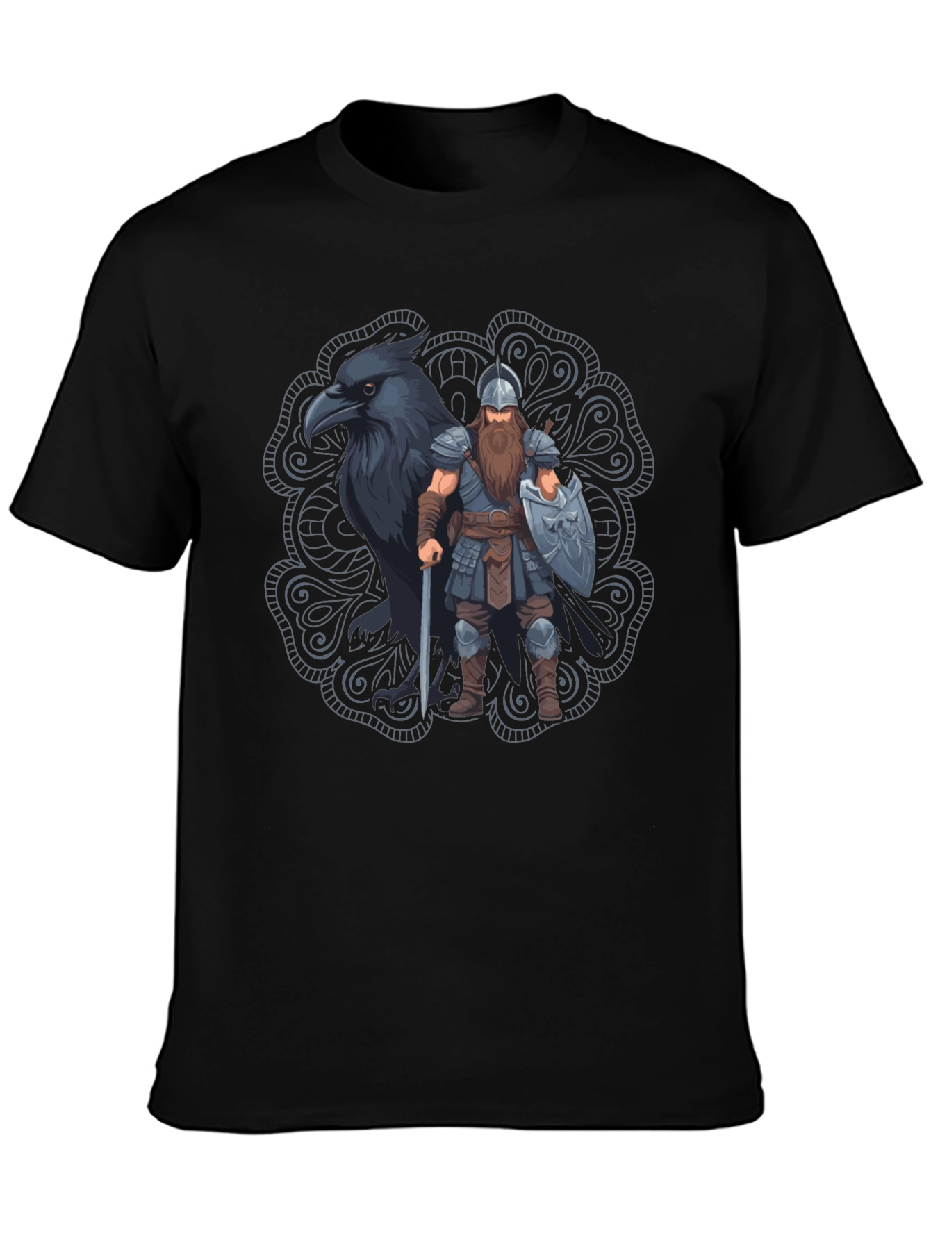 Viking Raven Graphic T-Shirt - Norse Mythology Tee