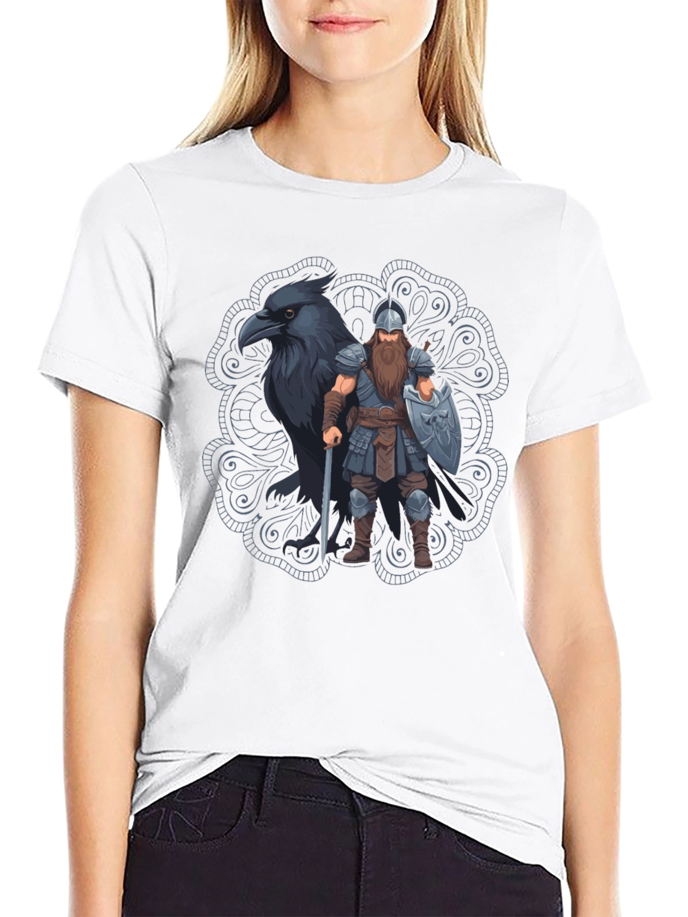 Viking Raven Graphic T-Shirt - Norse Mythology Tee