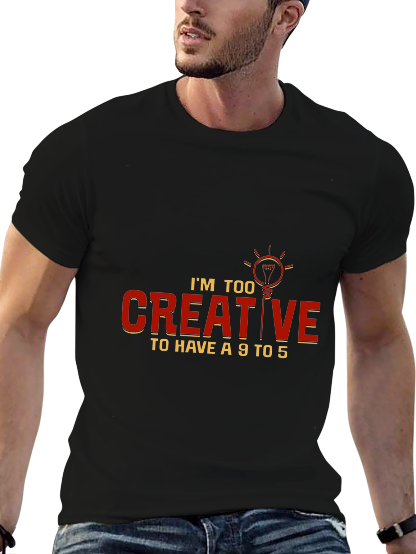 Im Too Creative Black Graphic T-Shirt