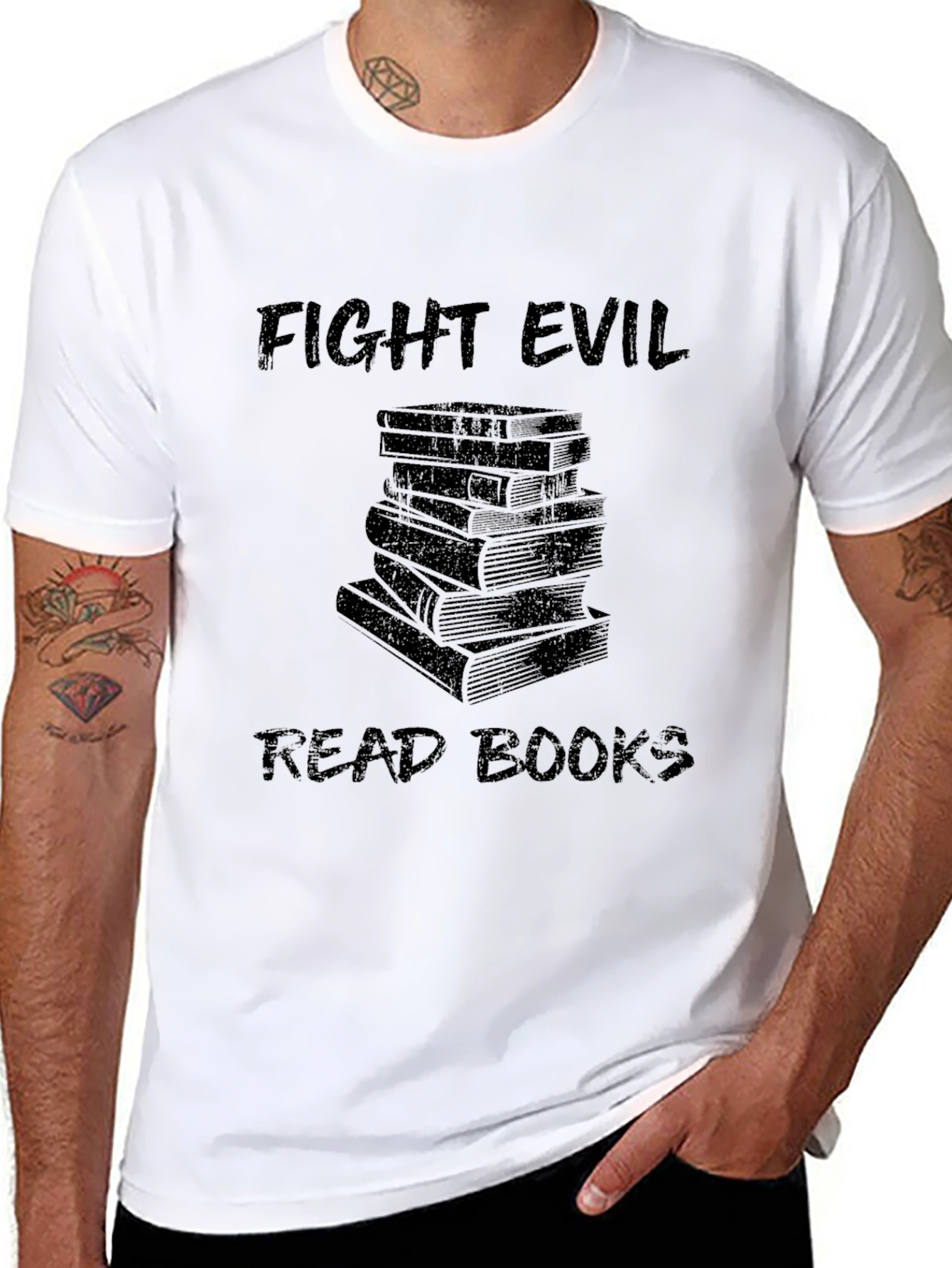 Fight Evil Read Books Graphic Tee