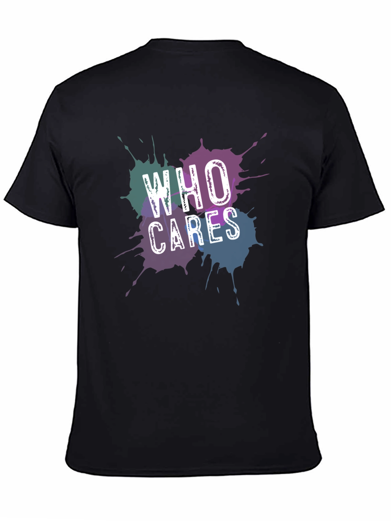 Who Cares Graphic Tee - Black Crew Neck T-Shirt