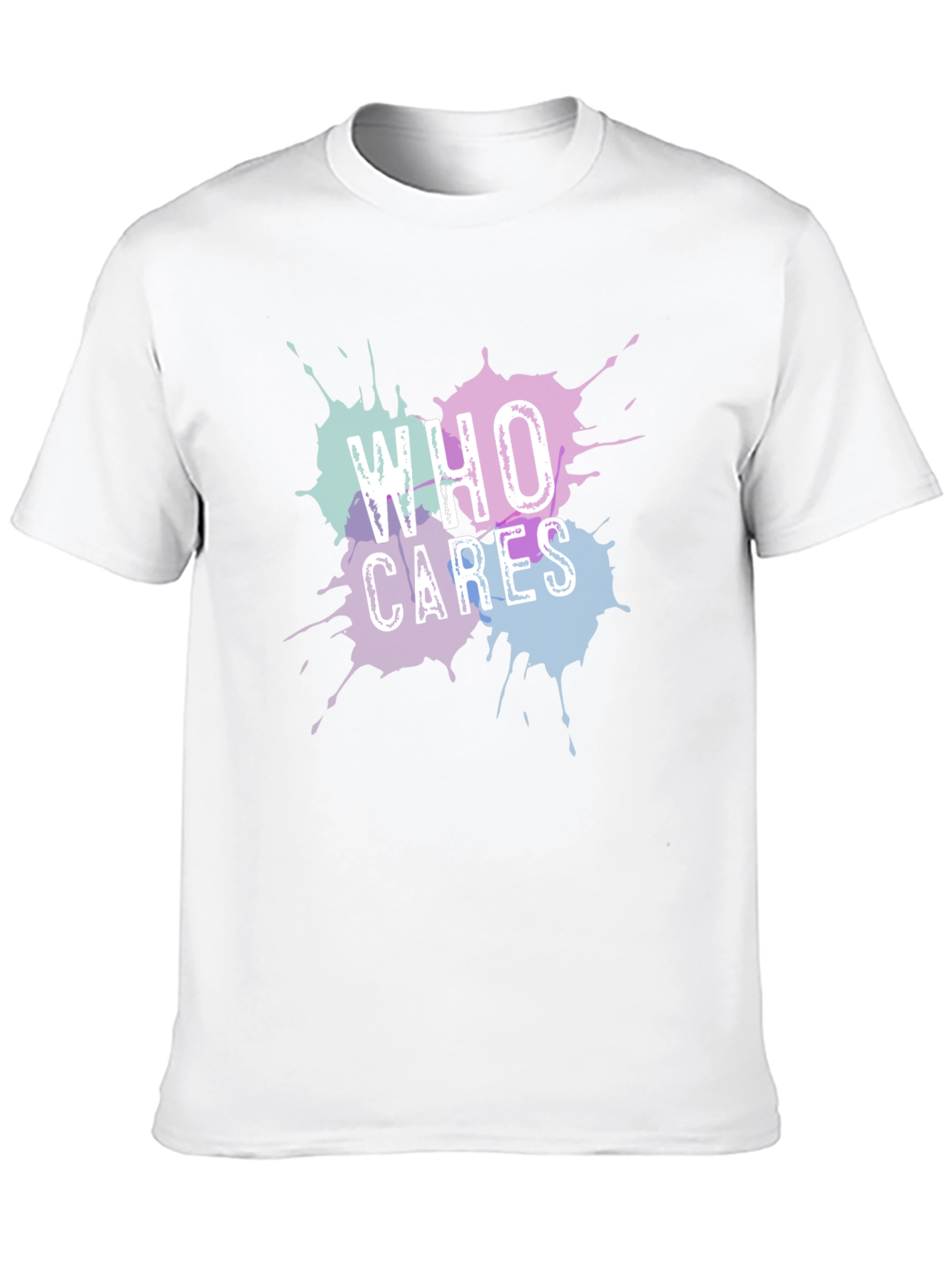 Who Cares Graphic Tee - Black Crew Neck T-Shirt