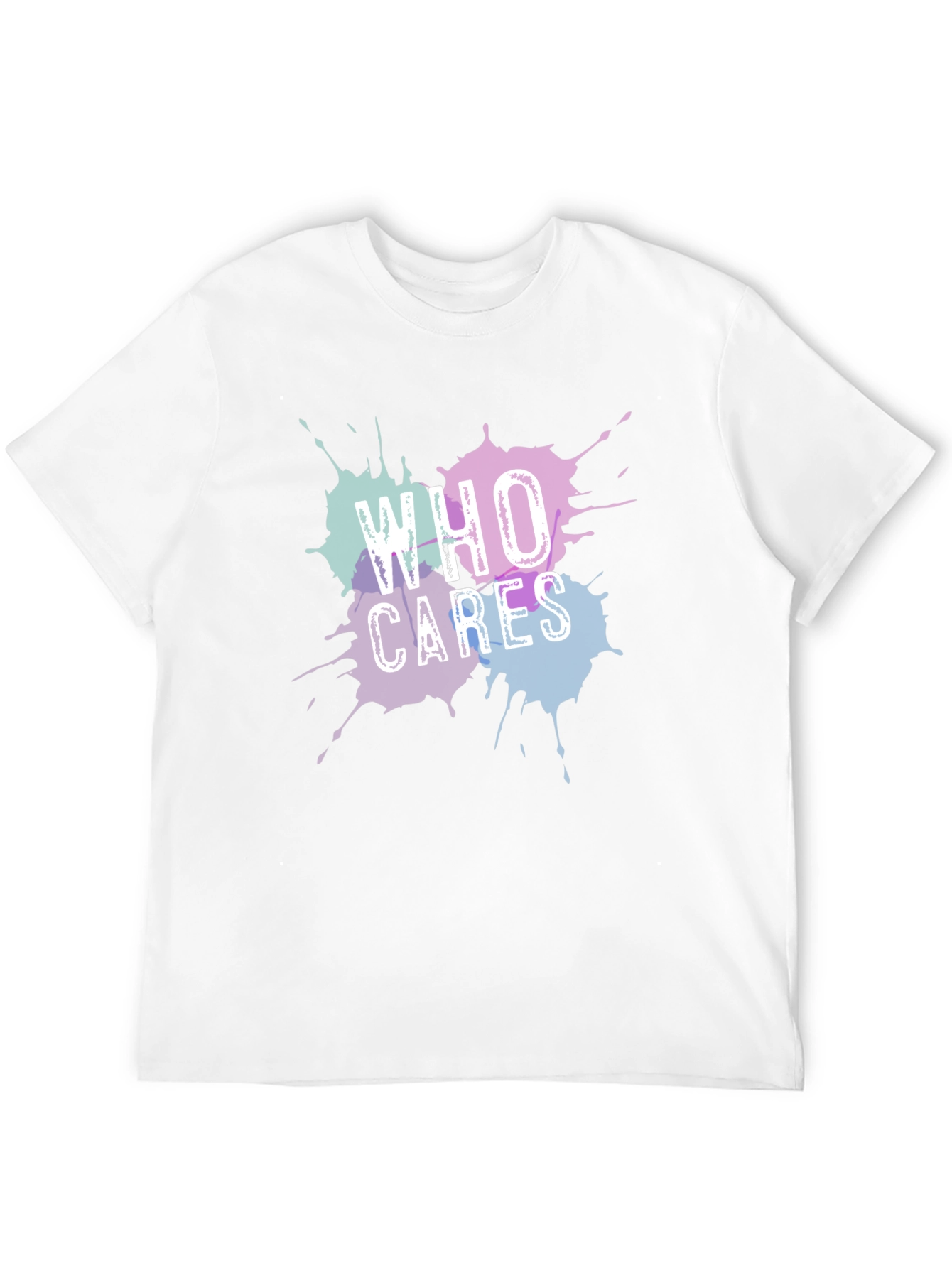 Who Cares Graphic Tee - Black Crew Neck T-Shirt