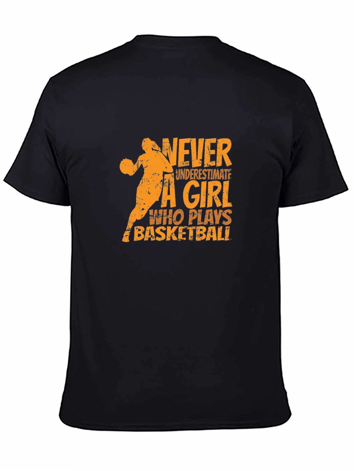 Basketball Girl Graphic T-Shirt - Black