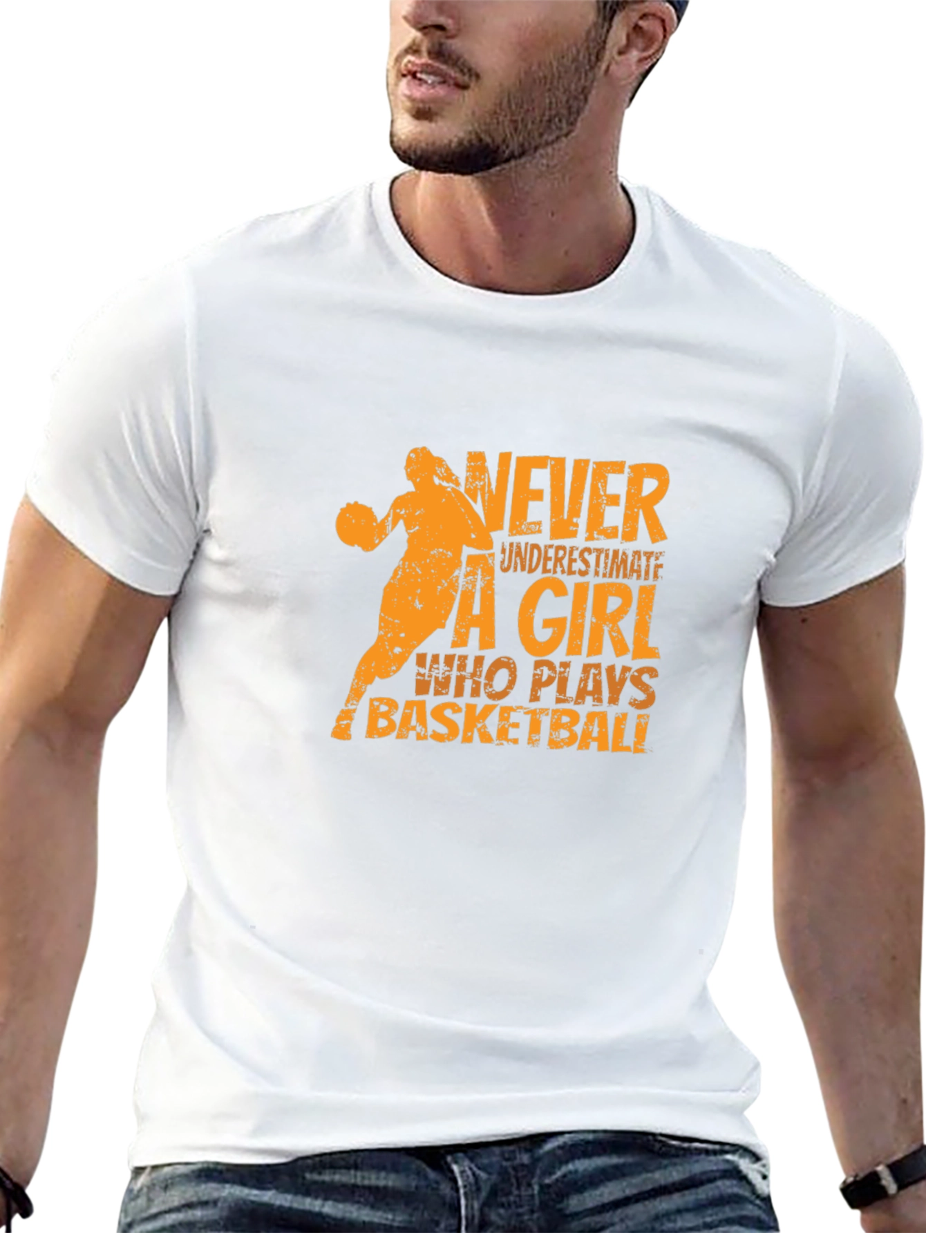 Basketball Girl Graphic T-Shirt - Black