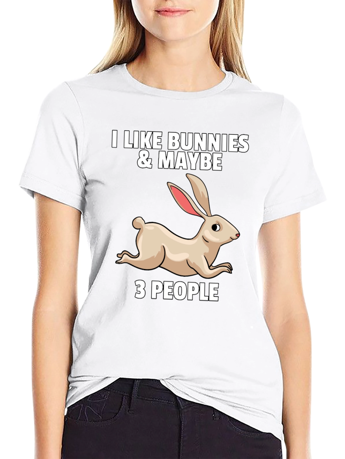 I Like Bunnies & Maybe 3 People Graphic T-Shirt