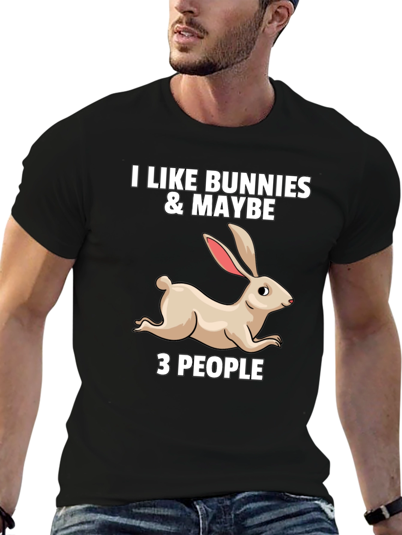 I Like Bunnies & Maybe 3 People Graphic T-Shirt
