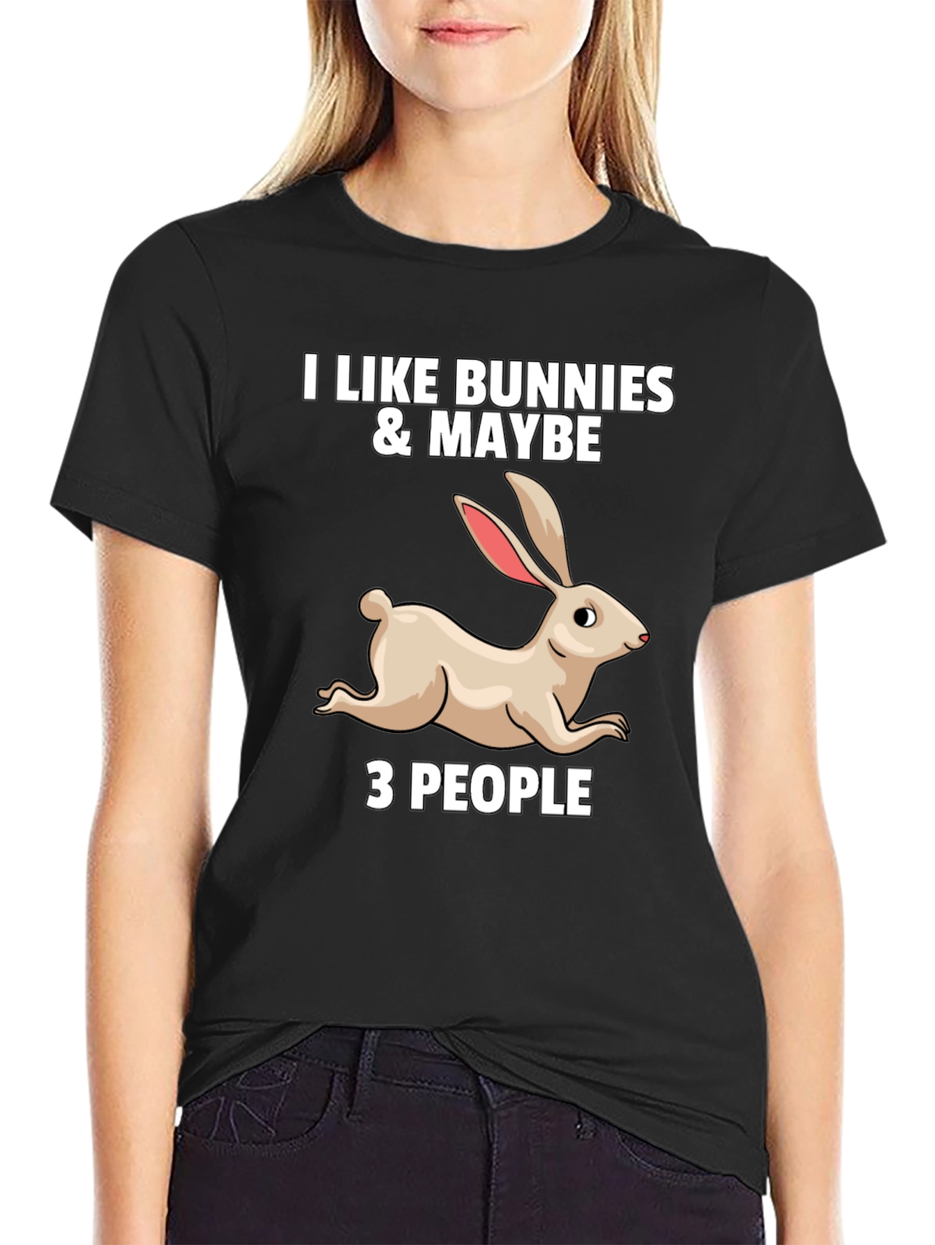I Like Bunnies & Maybe 3 People Graphic T-Shirt