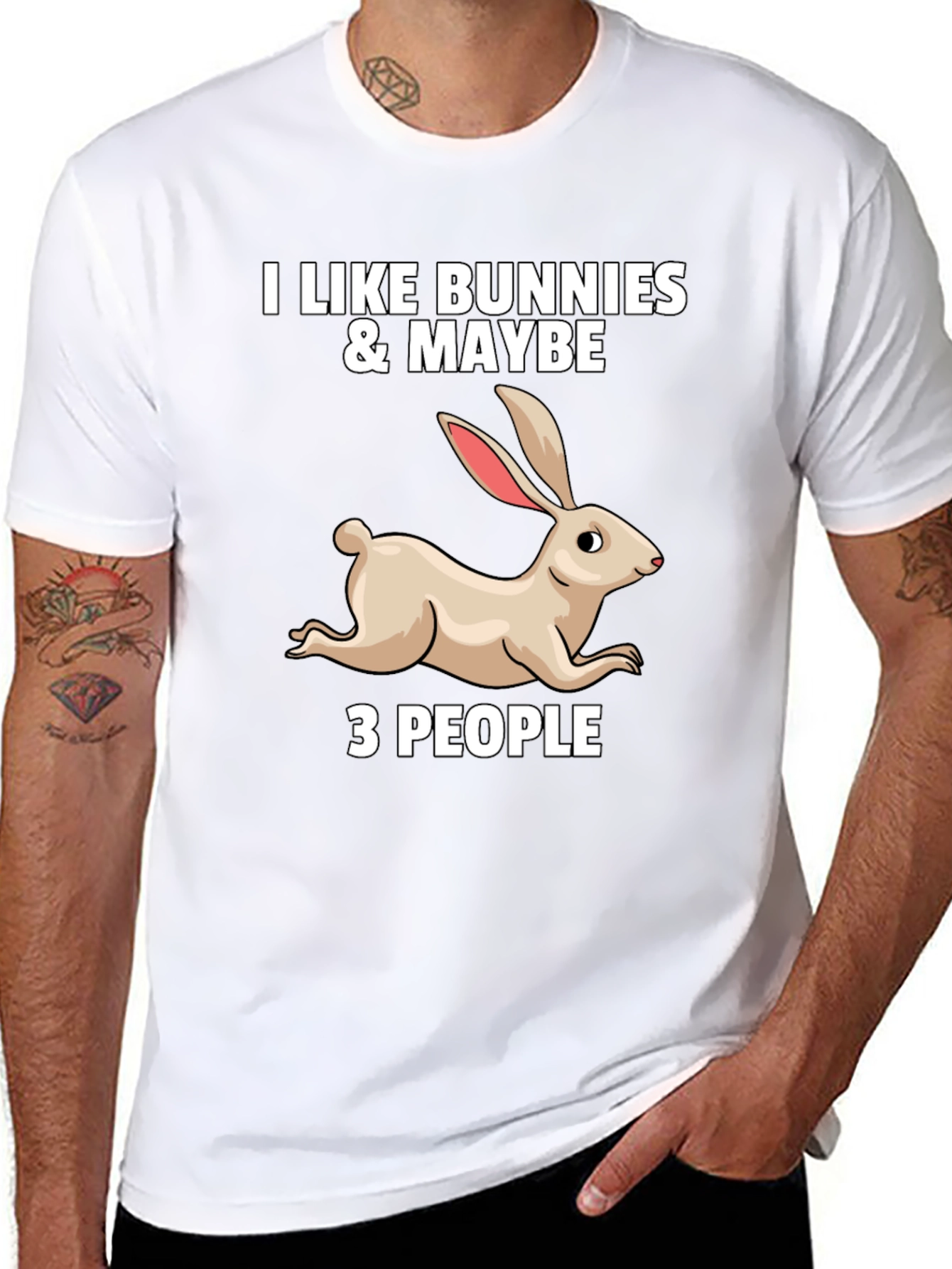 I Like Bunnies & Maybe 3 People Graphic T-Shirt