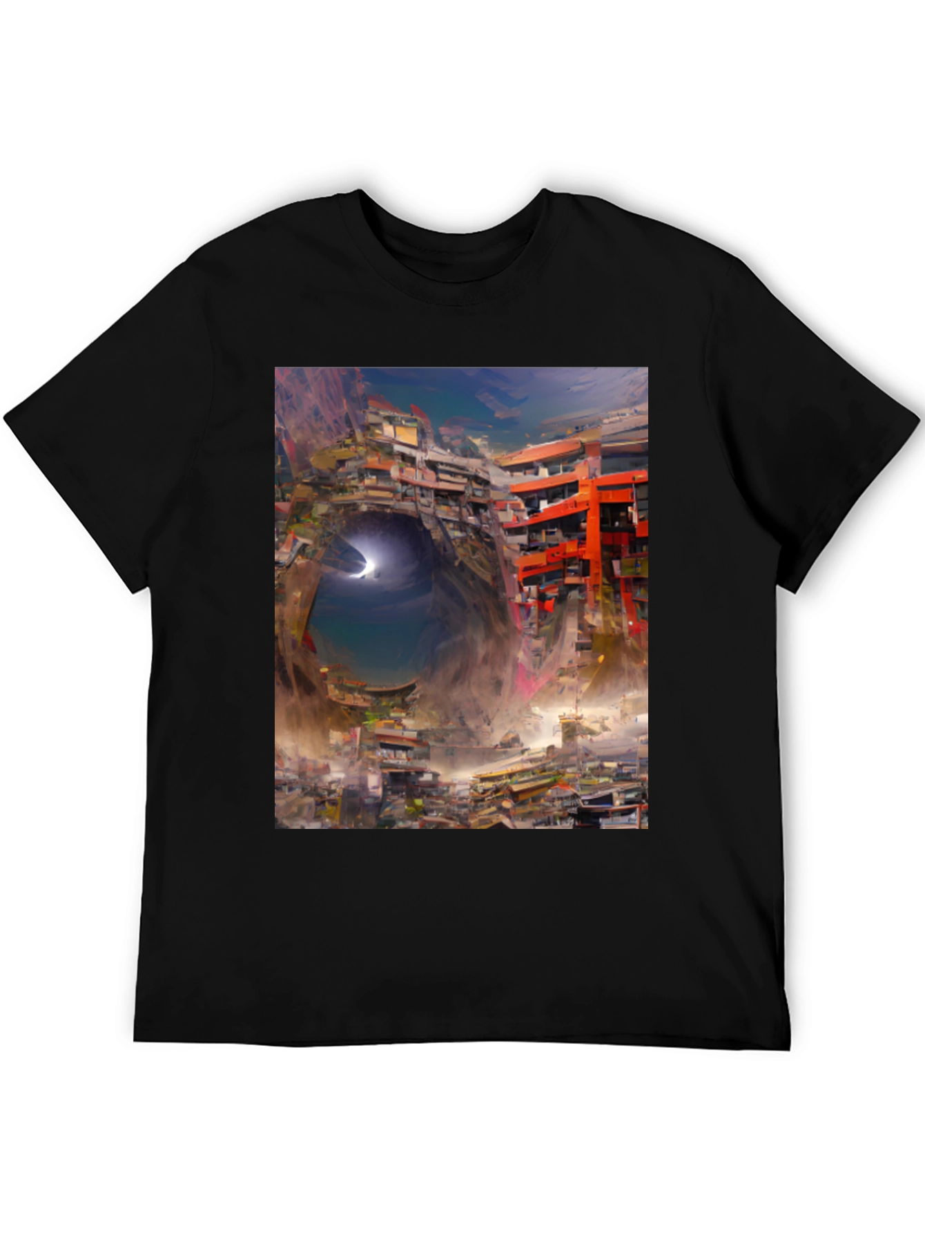 Surreal Cityscape Graphic Tee - Urban Fantasy Shirt