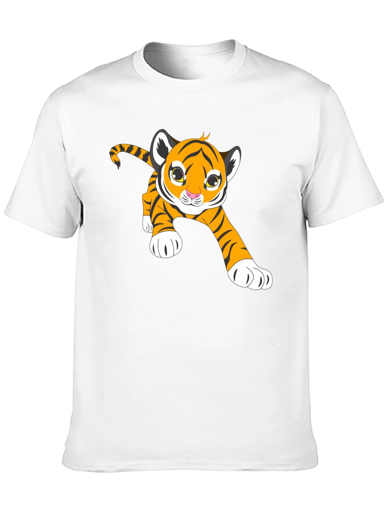 Cute Tiger Cub Graphic T-Shirt - Black